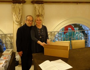 Joseph J. DeSalvo, Jr. (owner of Faulkner House Books) and Rosemary James, Co-Founder of The Faulkner Society, organizer of Words and Music. Photo by Carole Di Tosti