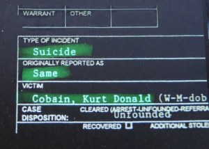 Kurt Cobain, 'Soaked in Bleach, suicide controversy