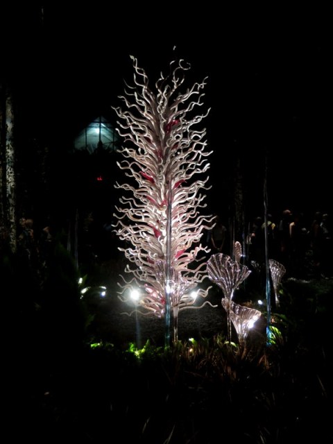 Chihuly's White Tower with Fiori, Enid A. Haupt Conservatory, New York Botanical Garden summer concert series, Jazz & Chihuly, Songs of Protest & Reconciliation