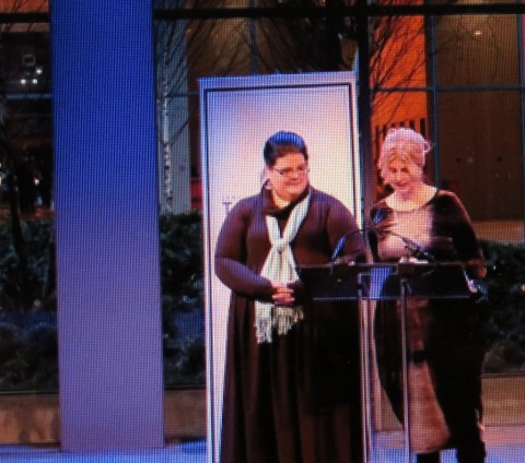 LPTW VP Programming Ludovica Viller-Hauser, Artistic Director Parity Productions, LPTW Co-President Kelli Lynn Harrison, 2018 LPTW Theatre Women Awards, TimesCenter