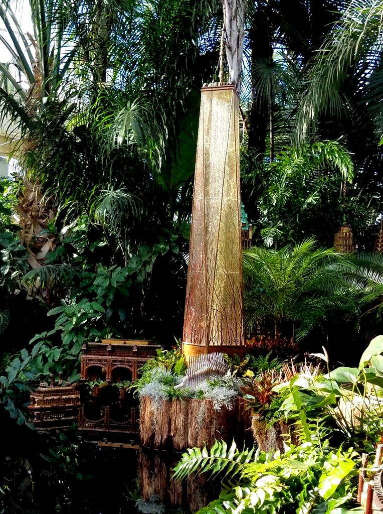 Palms of the World Gallery and Reflecting Pool, NYBG, 27th Holiday Train Show, Applied Imagination 
