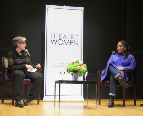 Elisabeth Vincentelli, Lynn Nottage, NYPL for the Performing Arts, LPTW, Bruno Walter Auditorium at Lincoln Center