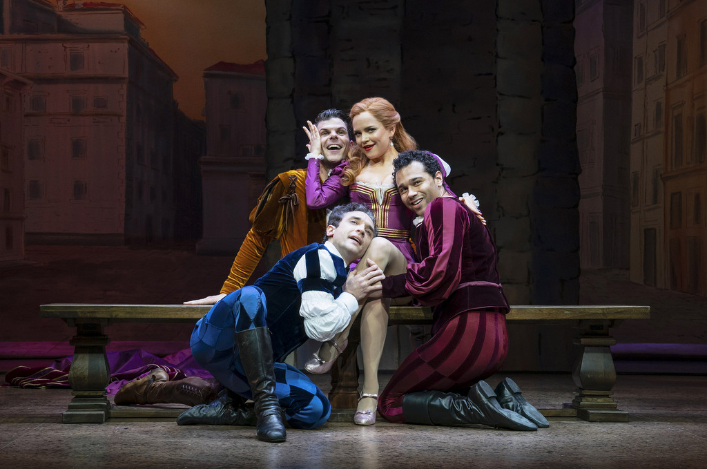 Rick Faugno, Will Burton, Stephanie Styles, Corbin Bleu in 'Kiss Me Kate,' 2019 Roundabout Revival, Scott Ellis
