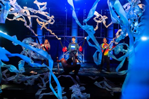 Kristin Stokes, Chris McCarrell, and Jorrel Javier, The Lightning Thief-The Percy Jackson Musical, Joe Tracz, Rob Rokicki, Longacre Theatre, Stephen Brackett