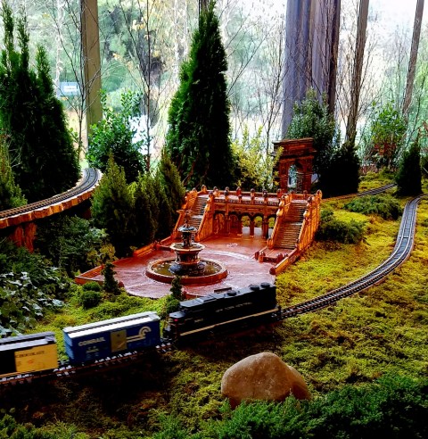 28th Holiday Train Show, NYBG, Applied Imagination, Bethesda Terrace, Angel of the Waters Fountain