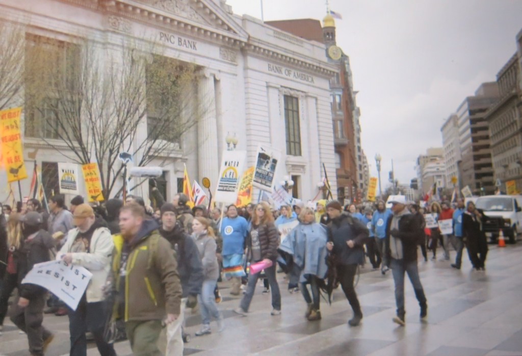 Marching in Washington, DC, continuing Standing Rock, 'End of The Line: The Women of Standing Rock,' Athena Film Festival (courtesy of the film) 