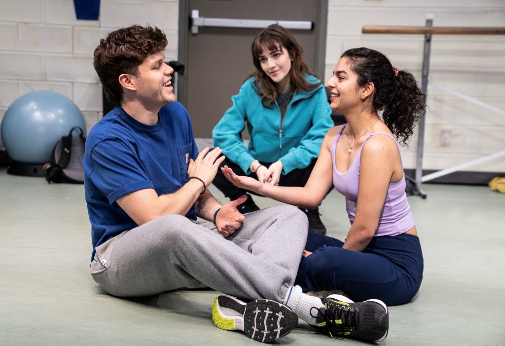 (L to R): Sebastian Delascasas, Talia Ryder, Ariana Mahallati in 'How to Defend Yourself' (courtesy of Joan Marcus)
