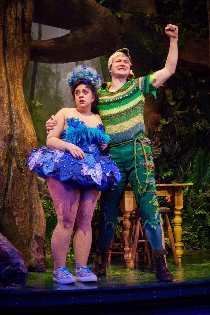     Nancy Zamit, Greg Tannahill in 'Peter Pan Goes Wrong' (courtesy of Jeremy Daniel)