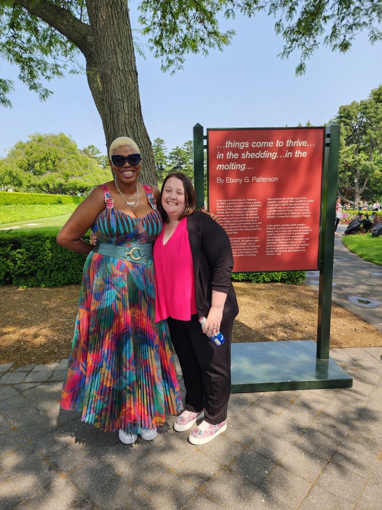 (L to R): Visual Artist Ebony G. Patterson and Vice President for Exhibitions and Programming, Joanna L. Groarke                   (Carole Di Tosti)