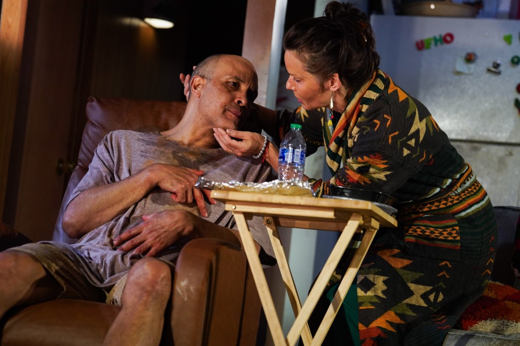 Julio Monge, Florencia Lozano in 'Wet Brain' (courtesy of Joan Marcus)