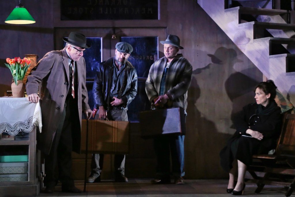 (L to R): Michael Cullen, Gene Gillette, Matt DeAngelis, Maggie Siff in 'Orpheus Descending' (Gerry Goodstein)