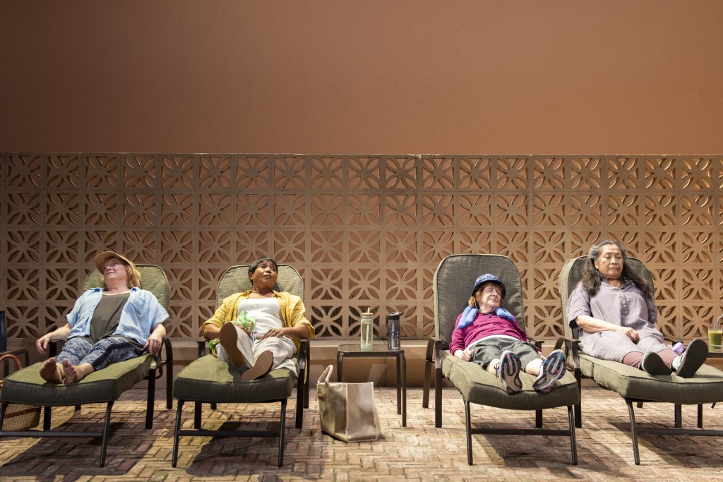 (L to R): Kristine Nielsen, Brenda Pressley, Marylouise Burke, Mia Katigbak in 'Infinite Life' (Ahron R. Foster