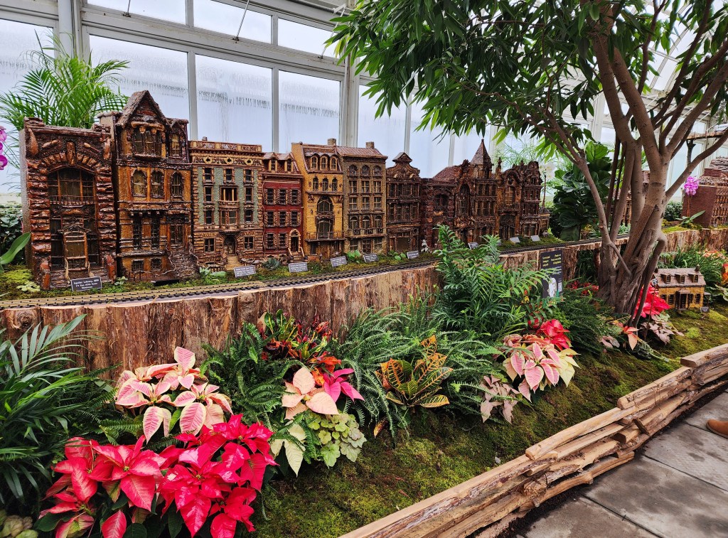 Along the walkway viewing NYC row townhouses (Carole Di Tosti