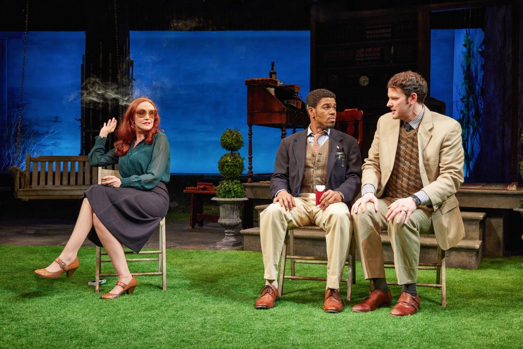 (L to R): Sarah Street, Roger Dominic Casey, Tom Holcomb in 'Aristocrats' (Jeremy Daniel)