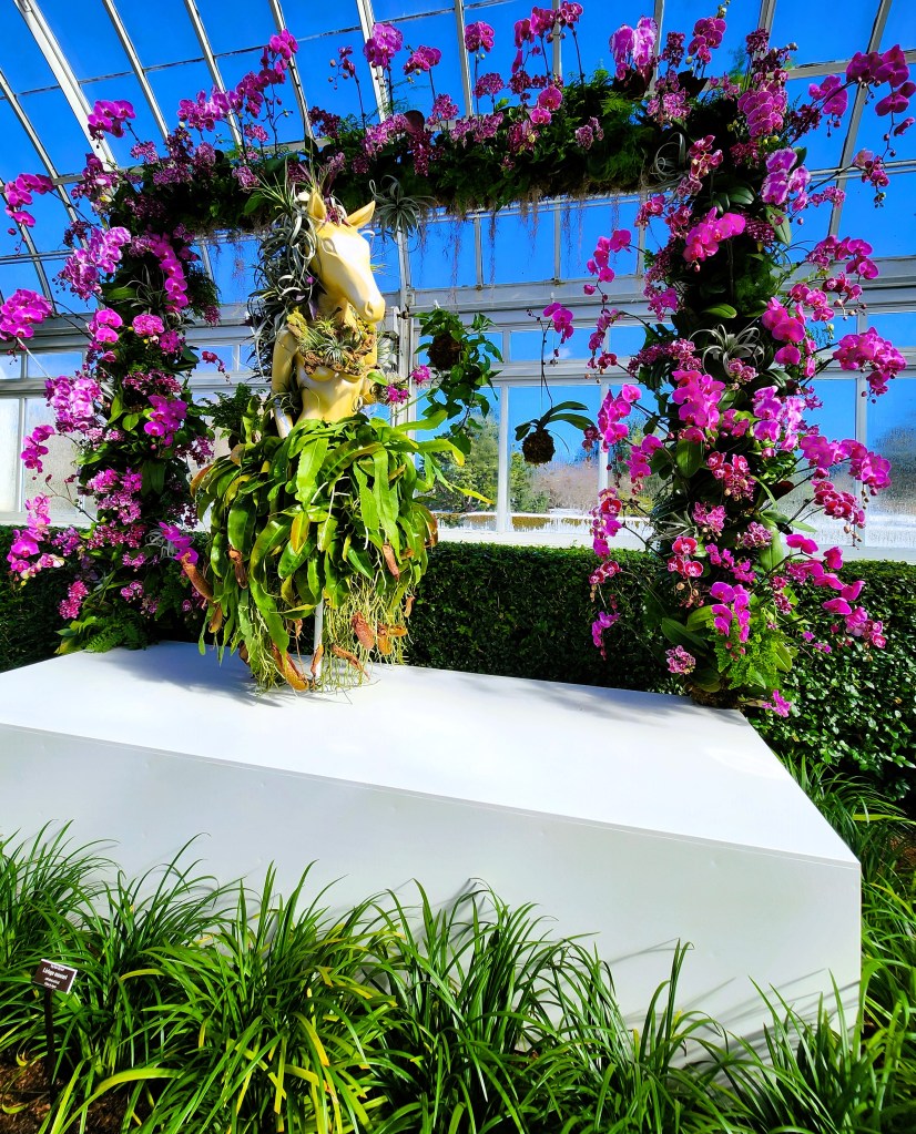 Hillary Taymour of Collina Strada's whimsical creation. NYBG 'Florals in Fashion' (Carole Di Tosti)