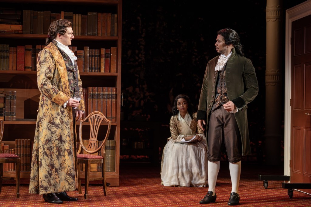  (L to R): Gabriel Ebert, Sheria Irving, Alano Miller in 'Sally & Tom' (Joan Marcus)