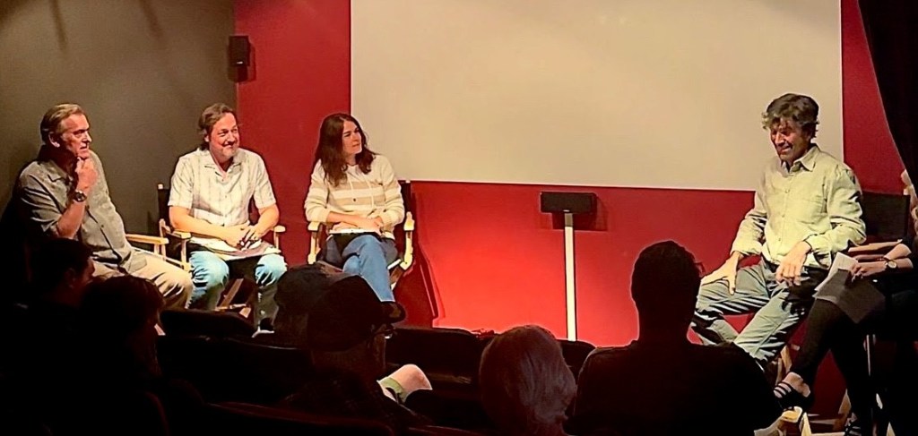 (L to R): Bruce Campbell, Gary Lundgren, Annie Lundgren, Barret O'Brien at the AIFF Panel on the "Future of Indie Filmmaking" (Rory O'Neill Schmitt)