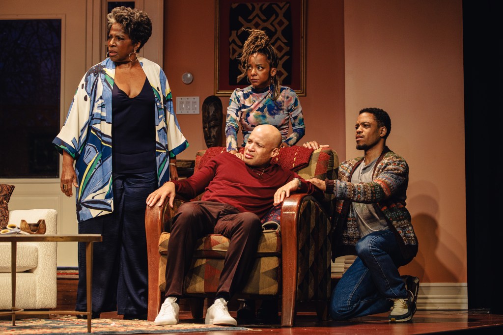 (L to R): Latanya Richardson Jackson, Glenn Davis, Kara Young, Jon Michael Hill in 'Purpose' (Marc J Franklin)