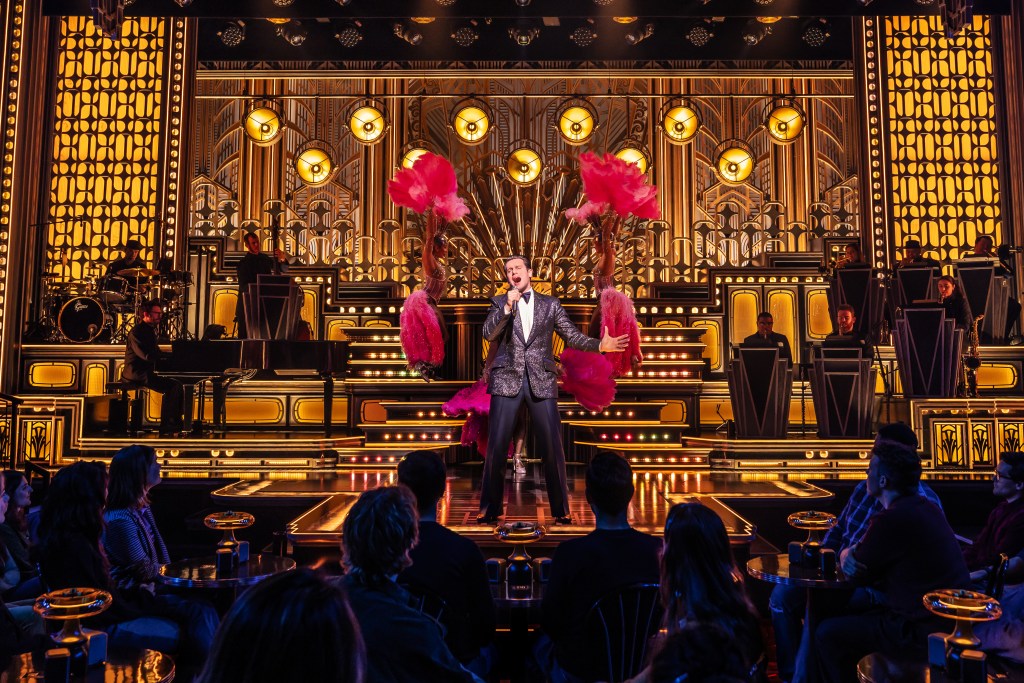 Jonathan Groff and Company in 'Just in Time' (Matthew Murphy and Evan Zimmerman)