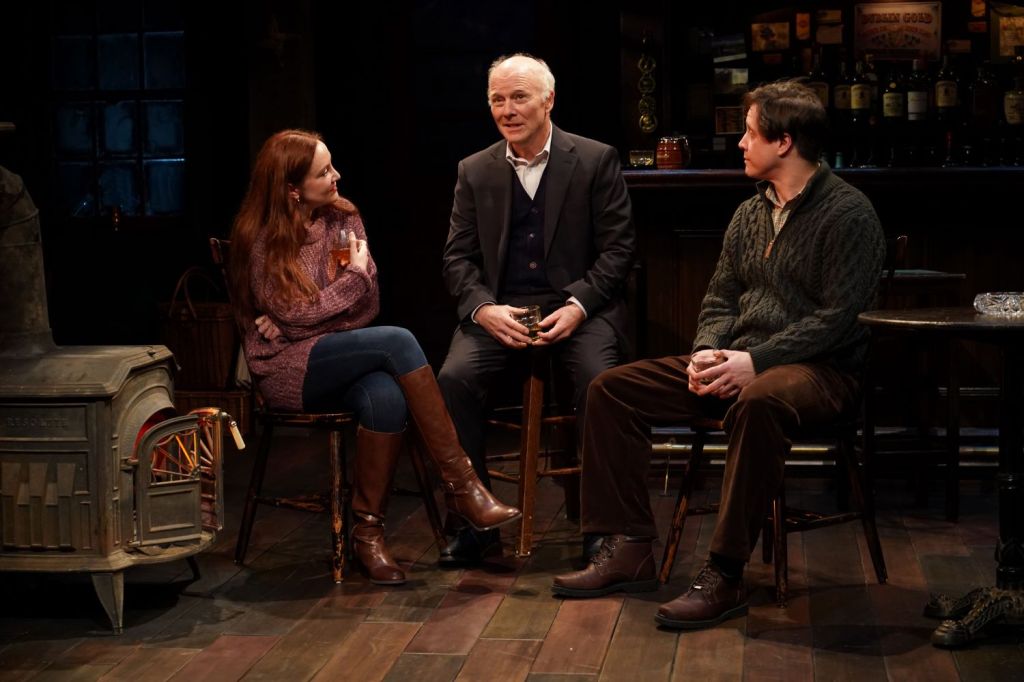 (L to R): Sarah Street, Dan Butler, Johnny Hopkins in 'The Weir' (Carol Rosegg)