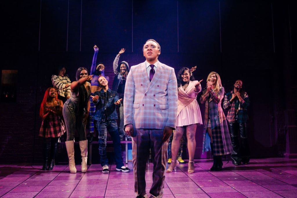 Bryson Battle (center) and the company of NYTW's 'Saturday Church' (Marc J. Franklin)