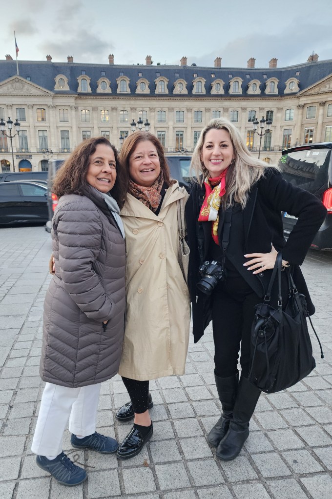 Rosa, Carol and Rory at Place du Vendame where the Baroness Pontalba had a residence-a mansion. Carol Bidault’l de L’Isle is a producer working on a TV series about Edgar Degas with Rory and Rosary (Carole Di Tosti)