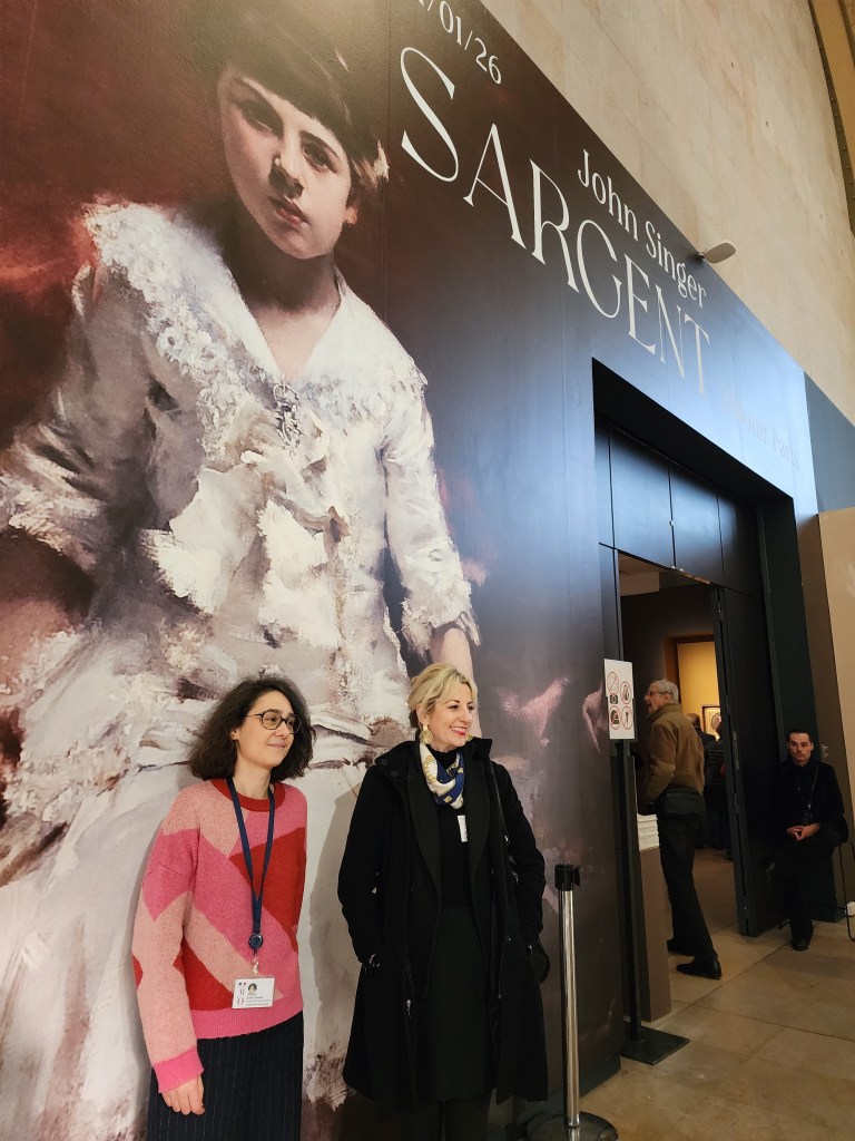(L to R): Lucie Lachenal-Taballet, Rory O'Neill Schmitt at the entrance of the 'John Singer Sargent Éblouir Paris' exhibit at the Musée d'Orsay, Paris (Carole Di Tosti)