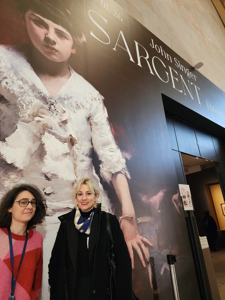 (L to R): Lucie achenal-Taballet, Rory O'Neill Schmitt at the entrance of the 'John Singer Sargent Éblouir Paris'exhibit at the Musée d'Orsay, Paris (Carole Di Tosti)