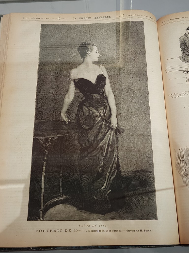 This book of images was at both exhibits,: Madame X (Virginie Amélie Avegno Gautreau) John Singer Sargent 1883-1884, The NY Metropolitan Museum of Art 'Sargent and Paris' exhibit, the Musée d'Orsay, 'John Singer Sargent Éblouir Paris' exhibit (Carole Di Tosti).