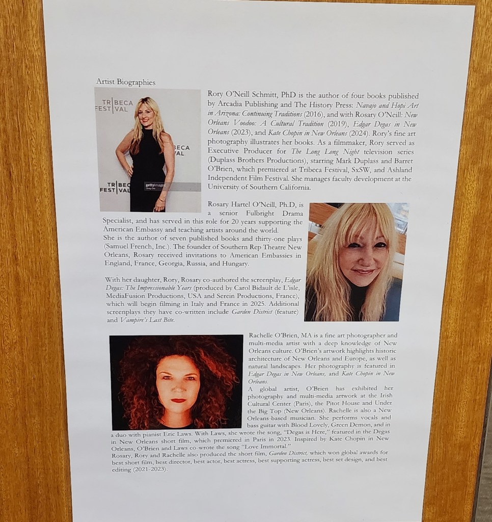 (L to R): Mother-daughter team. Rory, Rosary, (co-authors of 'The Haunted Guide to New Orleans') and Rachelle. Rory and Rachelle took the photographs that appeared in the book and the FIAP exhibit. Rachelle is also the lead singer of her band in New Orleans (Carole Di Tosti)