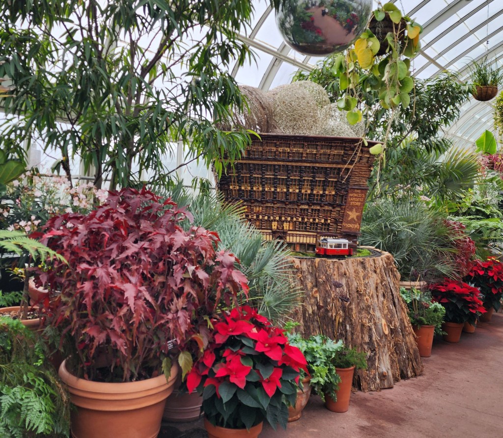 Macy's iconic building, NYBG Holiday Train Show® (Carole Di Tosti)