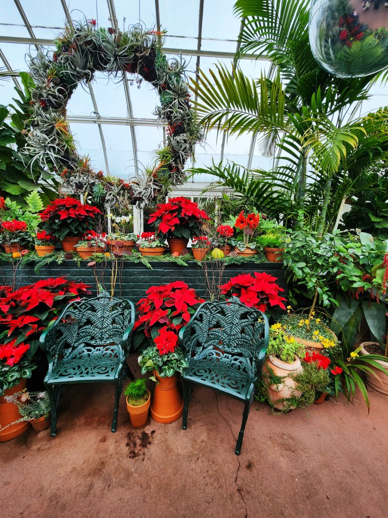 A seating area in another gallery, NYBG Holiday Train Show® (Carole Di Tosti)