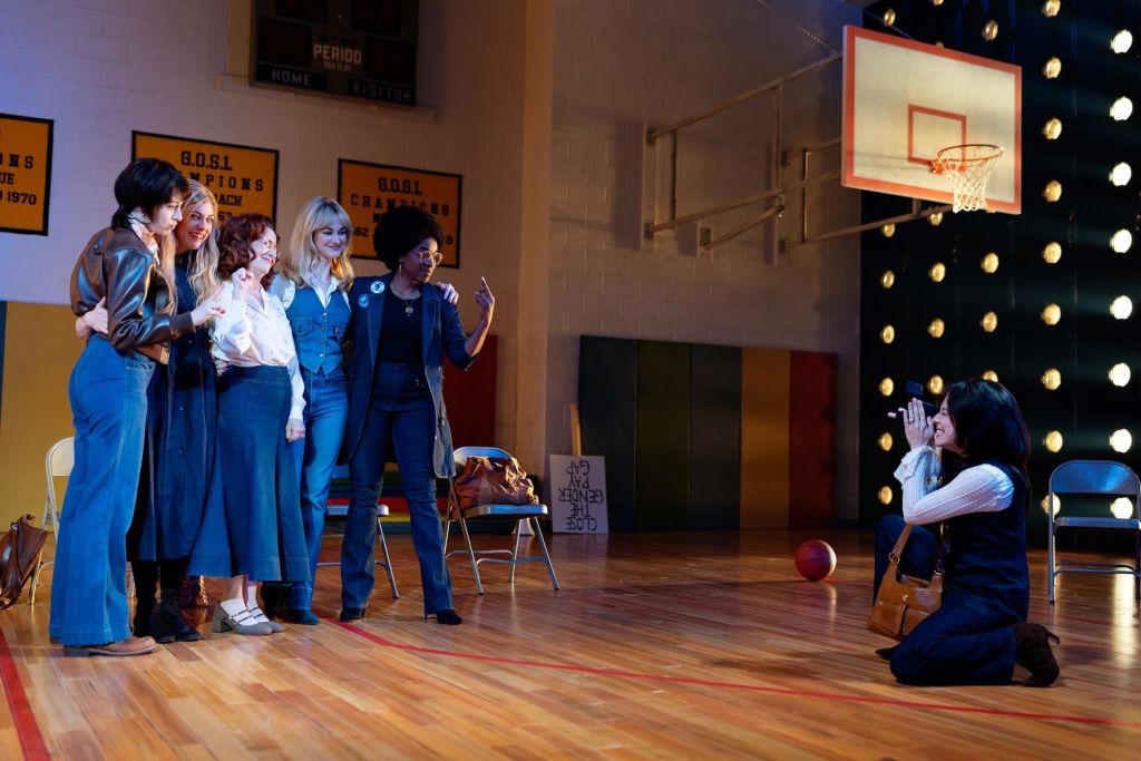 (L to R): Adina Verson, Susannah Flood, Betsy Aidem, Audrey Corsa, Kristolyn Lloyd, Irene Sofia Lucio in 'Liberation' (Little Fang)