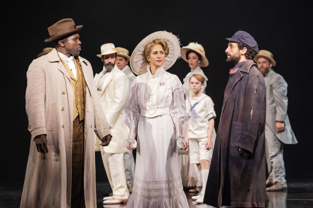 (L to R): Joshua Henry, Cassie Levy, Brandon Uranowitz and the cast of 'Ragtime' (Matthew Murphy)