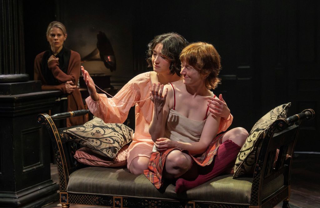 (L to R): Ceila Keenan-Bolger, Haley Wong, Susannah Perkins in 'Antigone (This Play I Read in High School)' (Joan Marcus)