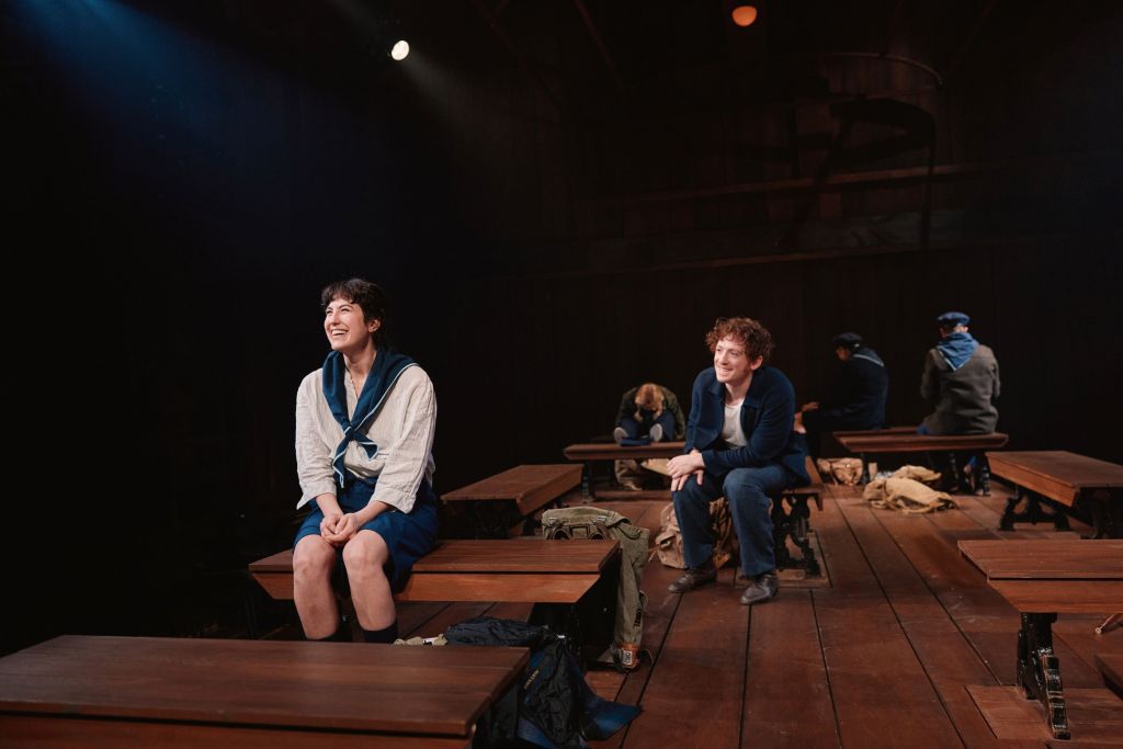 Tedra Millan, Ethan Slater in 'Marcel on the Train' (Emilio Madrid)