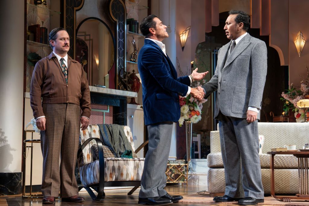 (L o R): Christopher Fitzgerald, Mark Consuelos, Aasif Mandvi in 'Fallen Angels' (Joan Marcus)