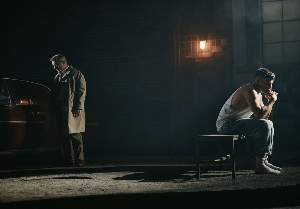 (L to R): Nathan Lane, Christopher Abbott in 'Death of a Salesman' (Emilio Madrid)