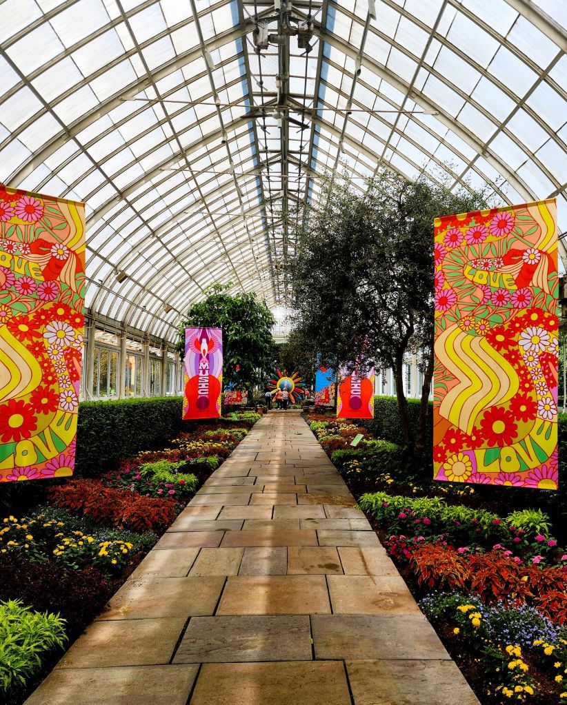 Walkway in the NYBG Enid A. Haupt Conservatory, 'Flower Power' exhibit (Carole Di  Tosti)