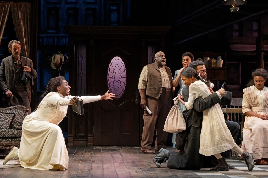 (L to R: Bradley Stryker, Abigail Onwunali, Cedric The Entertainer, (rear) Taraji P. Henson, (front) Savannah Commodore, Joshua Boone, Nimene Sierra Wureh in 'Joe Turner's Come and Gone' (Julieta Cervantes)