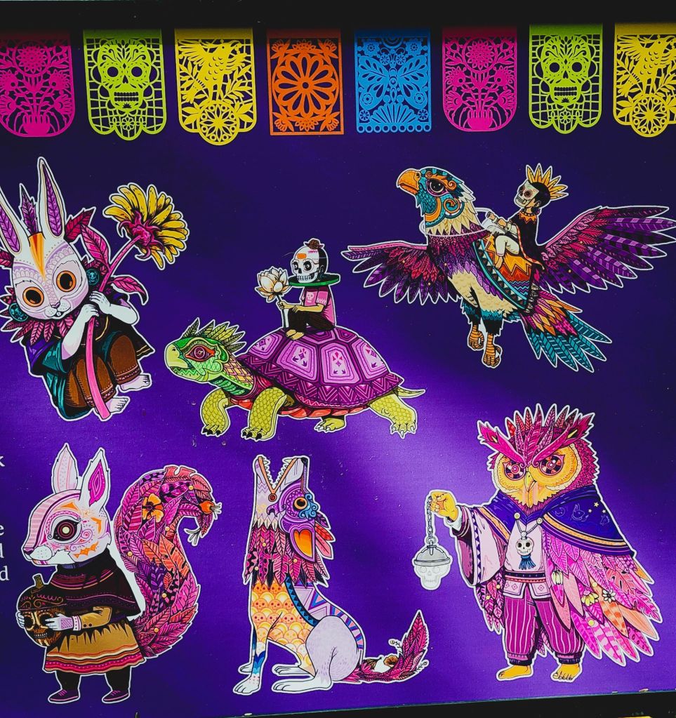 Alebrijes signage showing what to look for, 'Dia de los Muertos,' NYBG Everett Children's Adventure Garden (Carole Di Tosti)