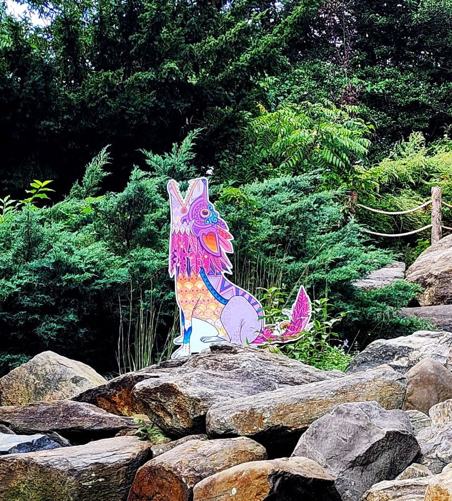 Coyote spirit guide (alebries); yes, there are coyotes at the Garden, 'Dia de los Muertos,' Everett Children's Adventure Garden, NYBG (Carole Di Tosti)