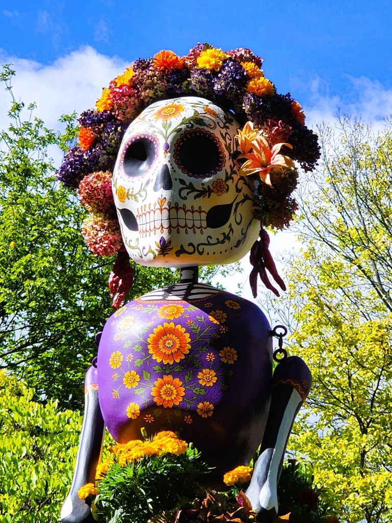 La Catrina close up, Dia de Los Muertos, NYBG Everett Children's Adventure Garden (Carole Di Tosti)